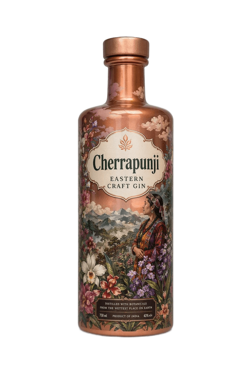 Cherrapunji Eastern Craft Gin bottle