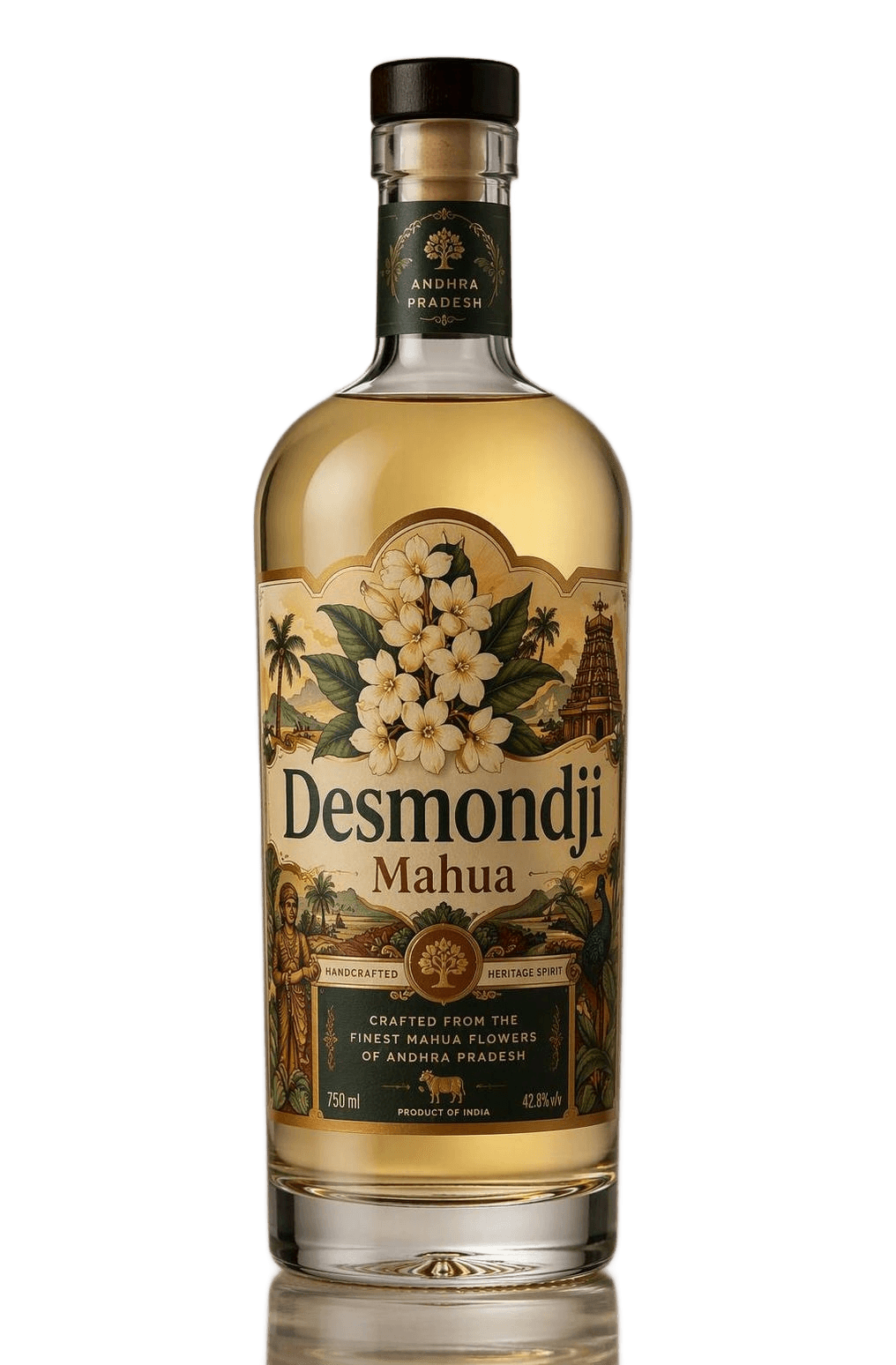 Desmondji Mahua Spirit bottle