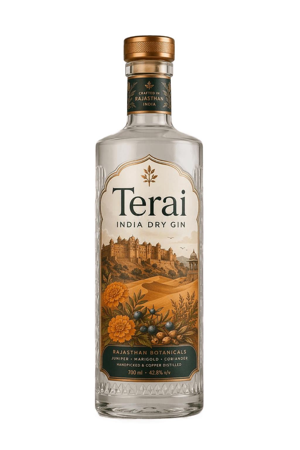 Terai India Dry Gin bottle